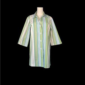 Susan Graver Green and Blue Striped Women's Tunic‎